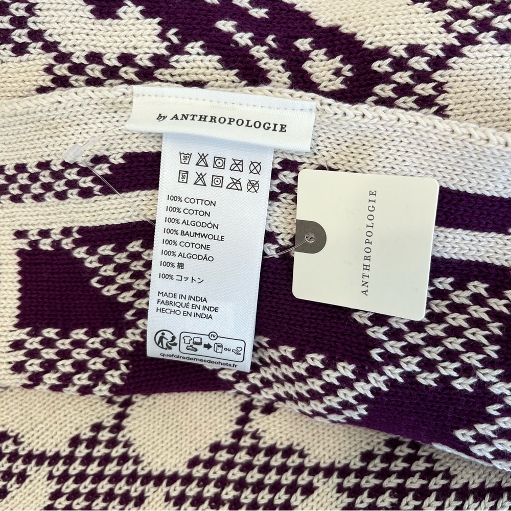 Anthropologie NWT #1 “Sold Out” Violette Cotton Knit Throw - Picture 15 of 15